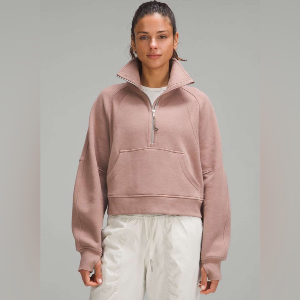 Lululemon Scuba Oversized Funnel Neck 1/2 Half Zip Twilight Rose NWT M/L